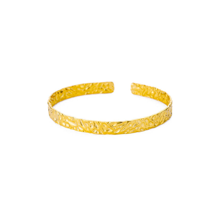 Simple Pleated Pattern Opening Bracelet Women