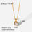 Stainless Steel Natural Stone Round Diamond Pendant Necklace Women
