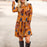 Elegant Floral Dresses for Women A-line Long Sleeve High Waist O-neck