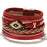 Amorcome Miyuki Evil Eye Leather Bracelets For Women Fashion Ladies Bohemian Wide Wrap Charm Bracelet Party Jewelry Gift