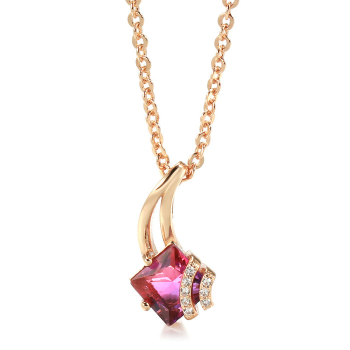 Rose Gold Zircon Necklace For Women Niche Design