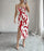 Summer Printed Suspender Split Dress Fashion Slim Lace-up Long Dresses For Women Clothing