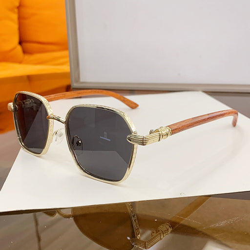Frameless Trim Women's Wood Grain Fashion Personality Wear Glasses