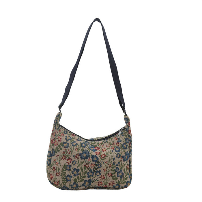 Large Capacity Printing Stylish Stitching Fabric Armpit Large Shoulder Bag