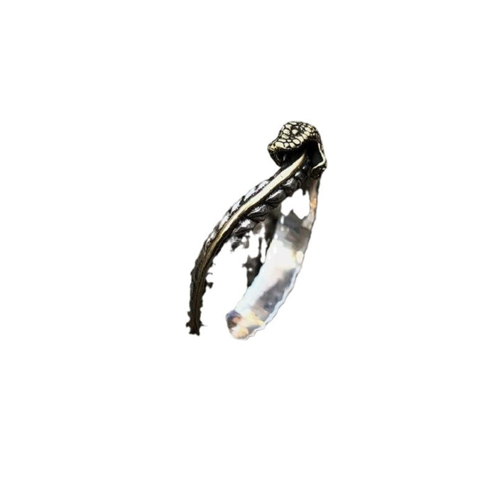 Thai Silver Handmade Mysticism Ouroboros Niche Open Couple Ring