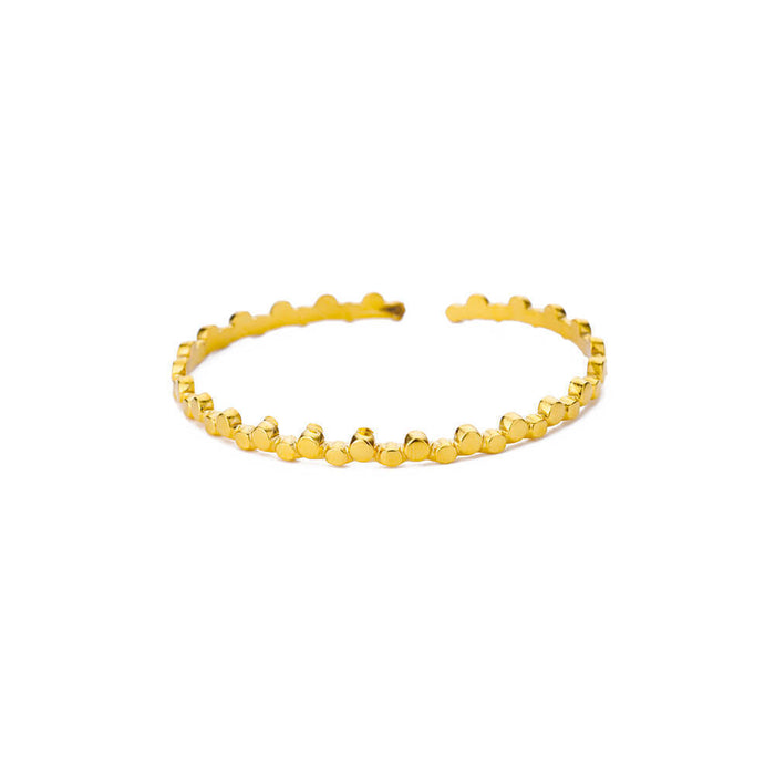 Simple Pleated Pattern Opening Bracelet Women