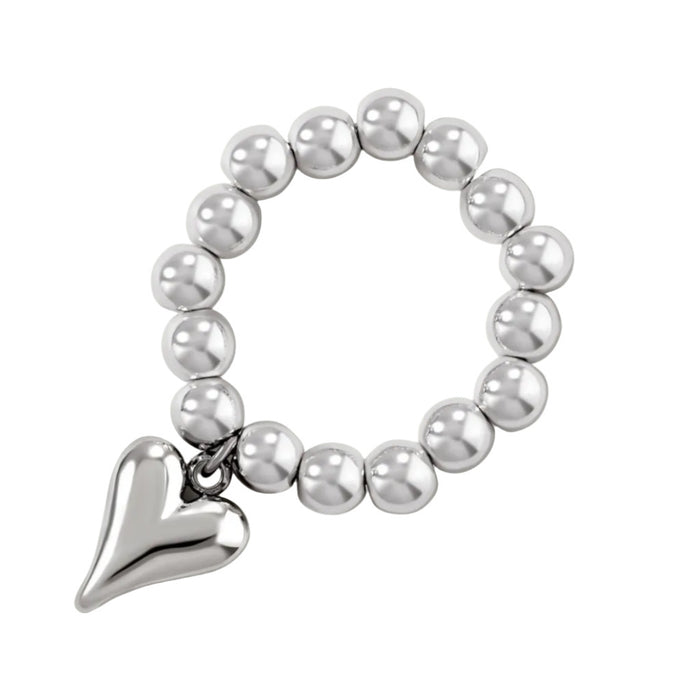 Handmade Beaded Elastic String Love Ring For Women