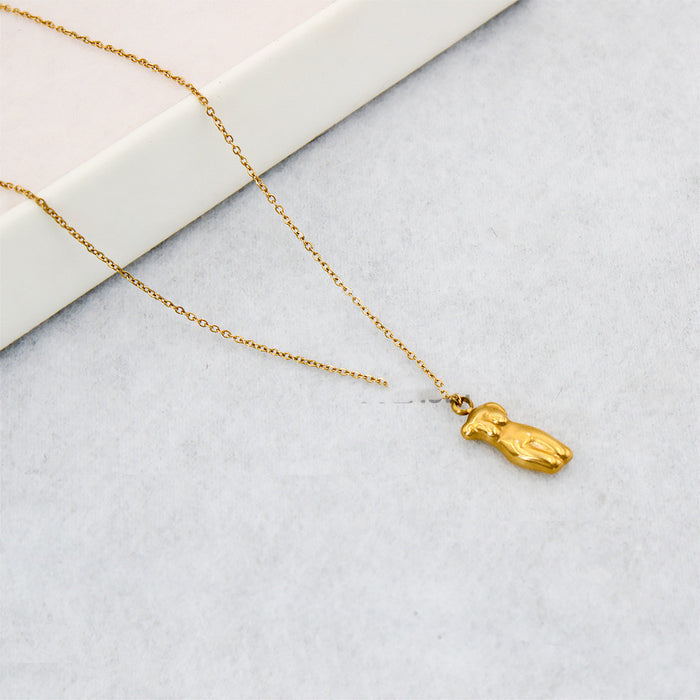 Retro Short Abstract Women Body Pendant Necklace