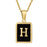18K Gold Stainless Steel Square Letter Necklace For Women