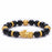 Men And Women Imitation 3D Hard Pure Gold Natural Agate Stone Bracelet