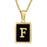 18K Gold Stainless Steel Square Letter Necklace For Women