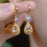 Fashion Purple Droplet Zircon Durian Earrings For Women