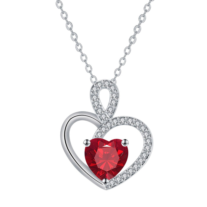 European And American Fashion New Style Necklace Love Heart Pendant Clavicle Chain Jewelry Women
