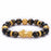 Men And Women Imitation 3D Hard Pure Gold Natural Agate Stone Bracelet