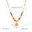 18K Gold Plated Stainless Steel Sun Pendant Necklace For Women