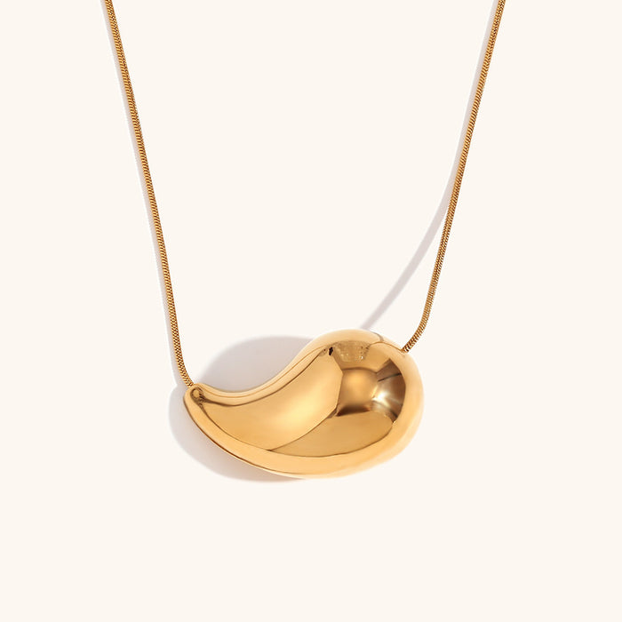 Hollow Water Drop Comma Simple Necklace Women
