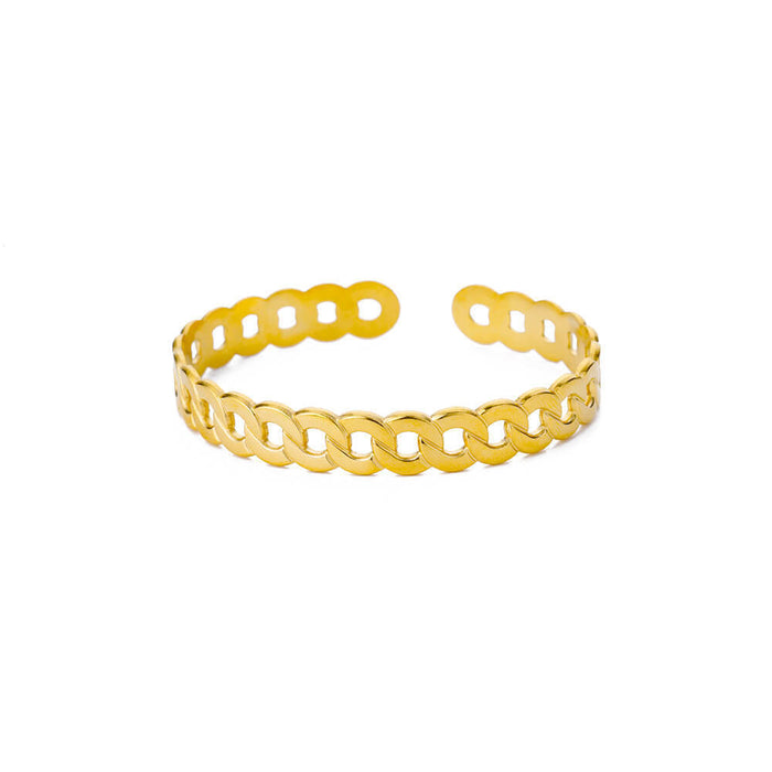 Simple Pleated Pattern Opening Bracelet Women