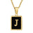 18K Gold Stainless Steel Square Letter Necklace For Women