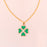 Enamel Green Four Heart Clover Necklaces For Women