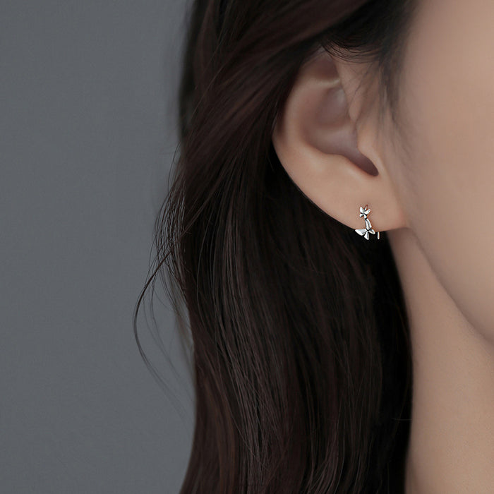 Double Butterfly Stud Earrings For Women