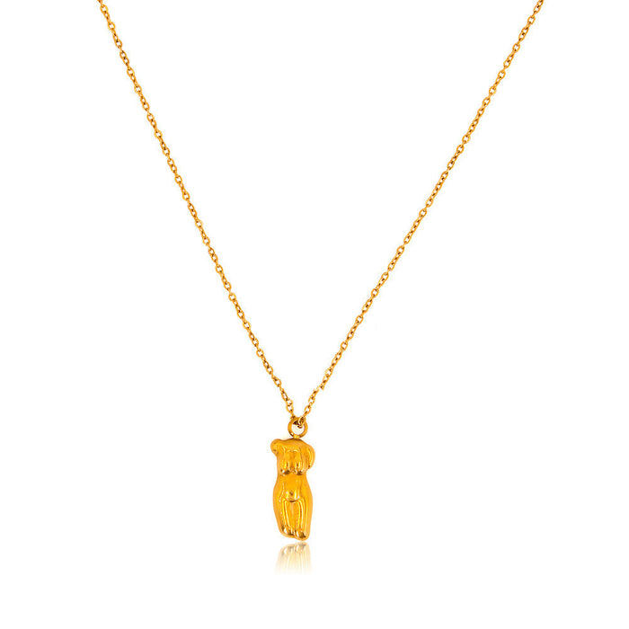 Retro Short Abstract Women Body Pendant Necklace