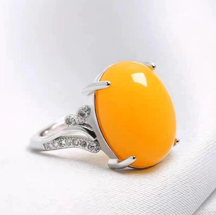 Natural Sapphire Ring Women's Adjustable Ethnic Style