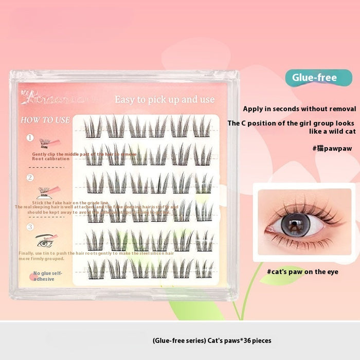 Glue-free Lazy Little Devil Self-adhesive Small Flame False Eyelashes
