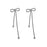 Fashion Jewelry Silver Needle Long Bow Tie Full-jeweled Stud Earrings For Women