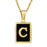 18K Gold Stainless Steel Square Letter Necklace For Women