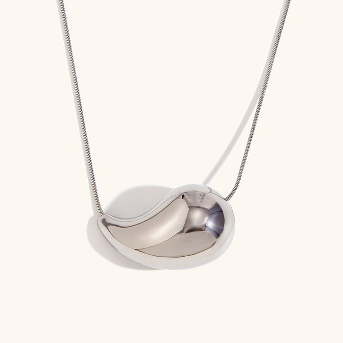 Hollow Water Drop Comma Simple Necklace Women