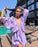 V-neck Lantern Sleeve Dress Fashion Loose Long-sleeved Dresses For Women Clothing