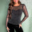 Sheer Mesh Pullover Top For Women