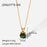 Stainless Steel Natural Stone Round Diamond Pendant Necklace Women