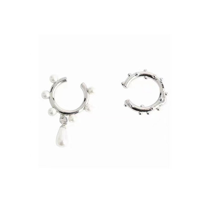 Vintage Pearl No Piercings Metal Round Personality Ear Clip Earrings For Women Girls Jewelry Gifts
