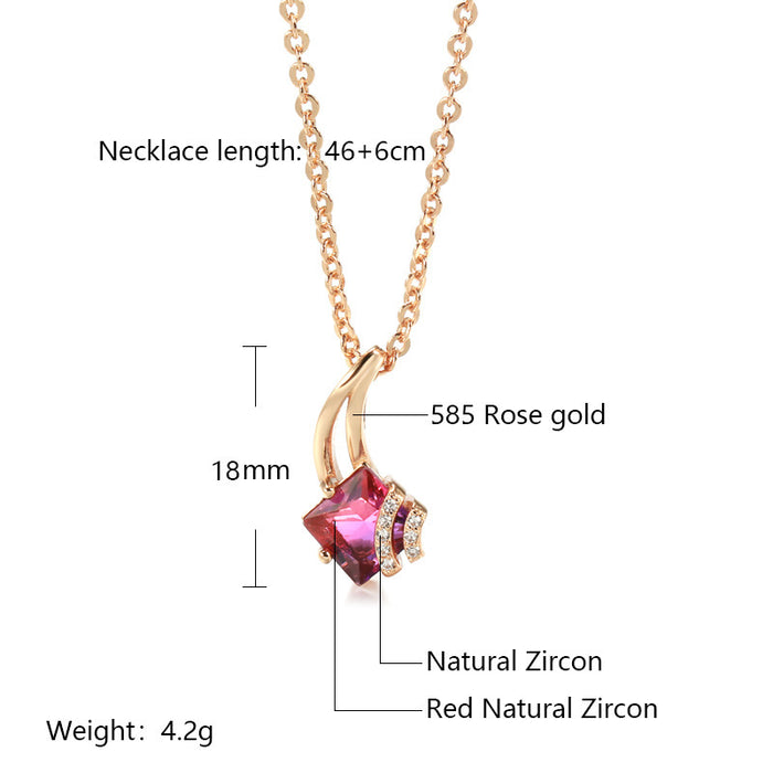Rose Gold Zircon Necklace For Women Niche Design