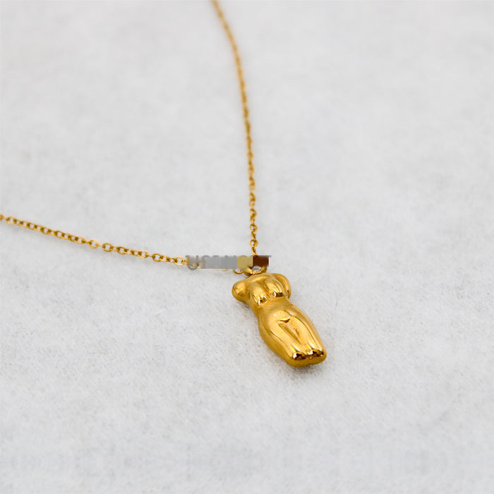 Retro Short Abstract Women Body Pendant Necklace