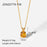 Stainless Steel Natural Stone Round Diamond Pendant Necklace Women