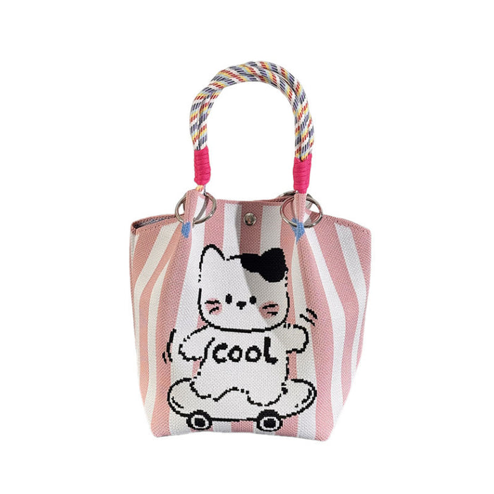Knitted Buckle Bag Portable Large Capacity