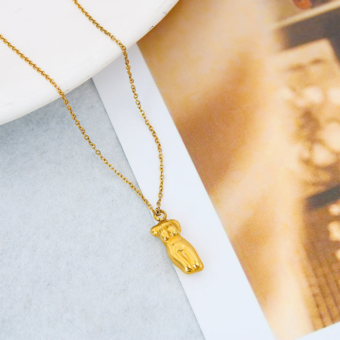 Retro Short Abstract Women Body Pendant Necklace
