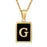18K Gold Stainless Steel Square Letter Necklace For Women