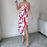Summer Printed Suspender Split Dress Fashion Slim Lace-up Long Dresses For Women Clothing