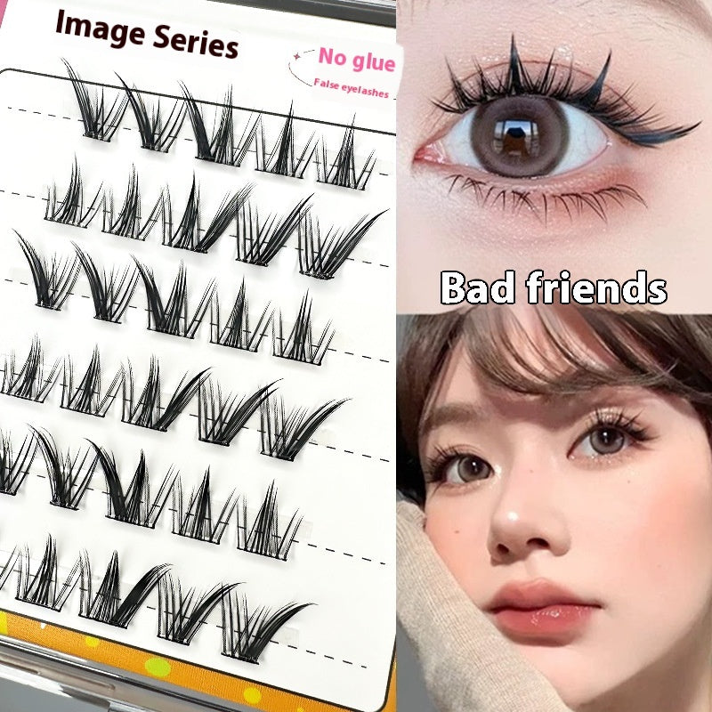 Glue-free Lazy Little Devil Self-adhesive Small Flame False Eyelashes