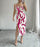 Summer Printed Suspender Split Dress Fashion Slim Lace-up Long Dresses For Women Clothing
