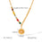 18K Gold Plated Stainless Steel Sun Pendant Necklace For Women
